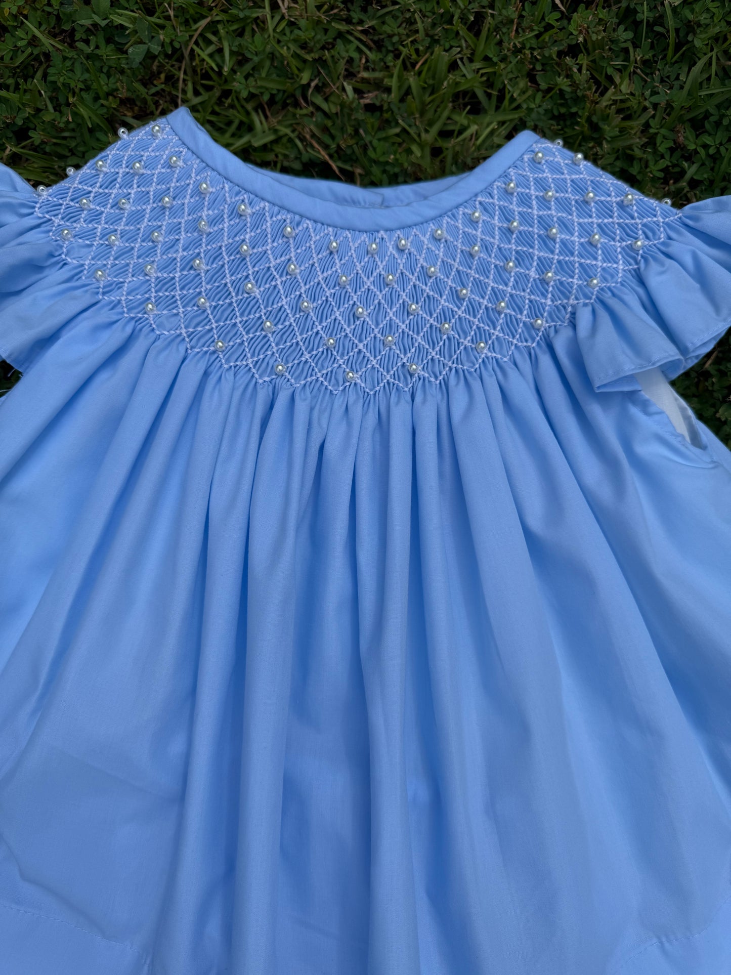 Blue Pearl Hand Smocked Dress