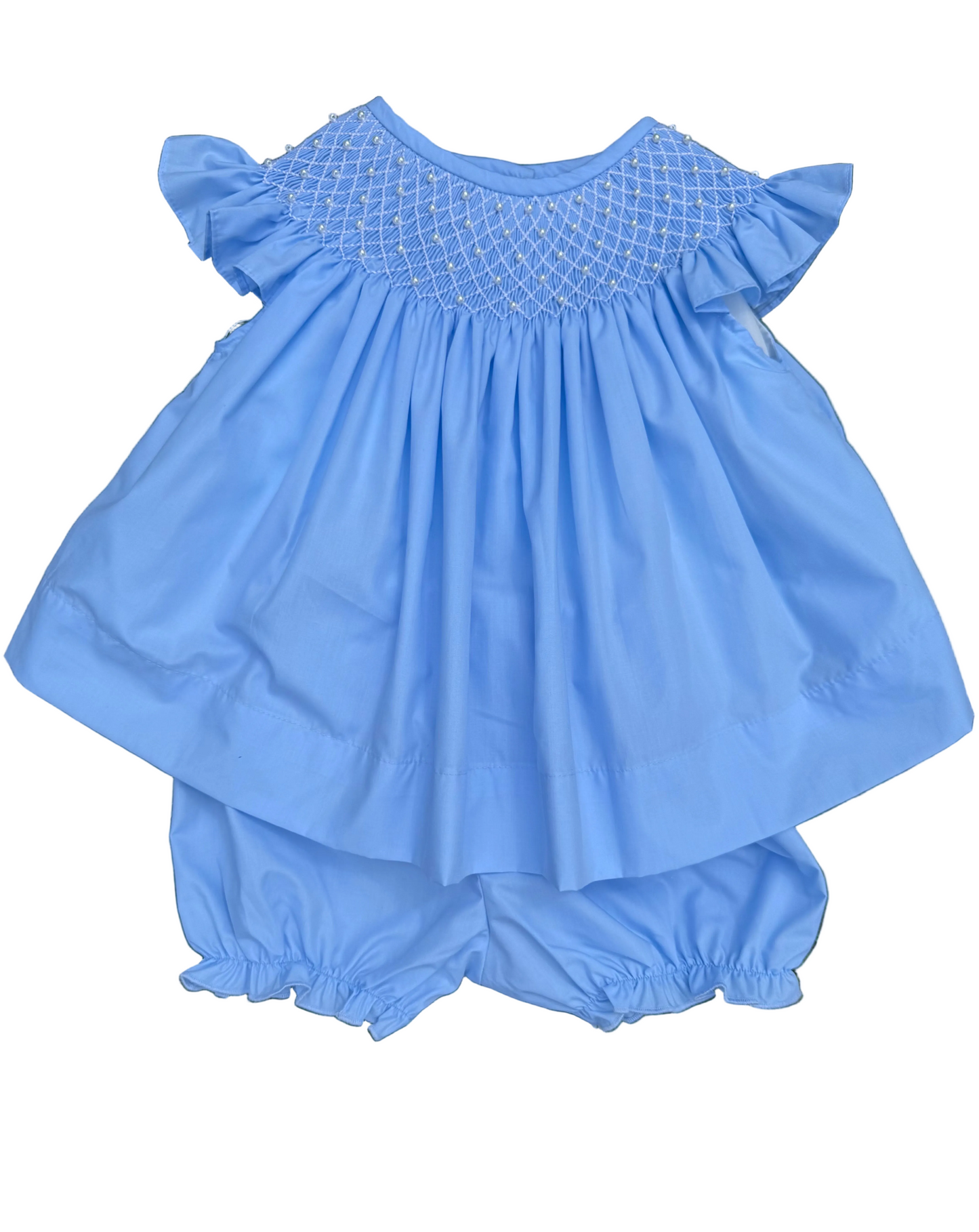 Blue Pearl Hand Smocked Set