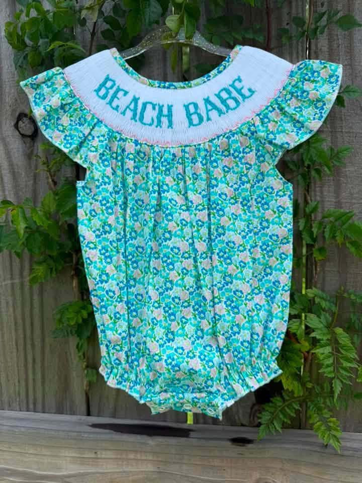 Beach Babe Hand Smocked Bubble