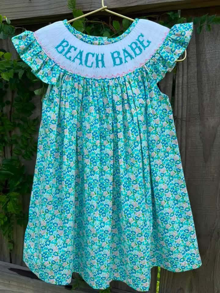 Beach Babe Hand Smocked Dress