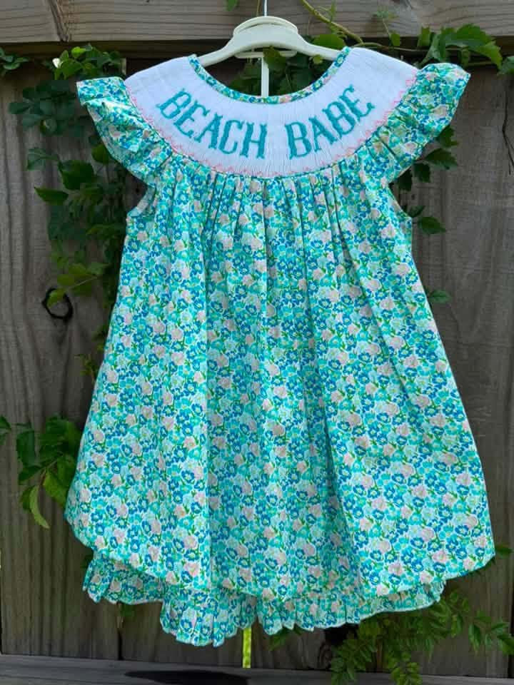 Beach Babe Hand Smocked Short Set