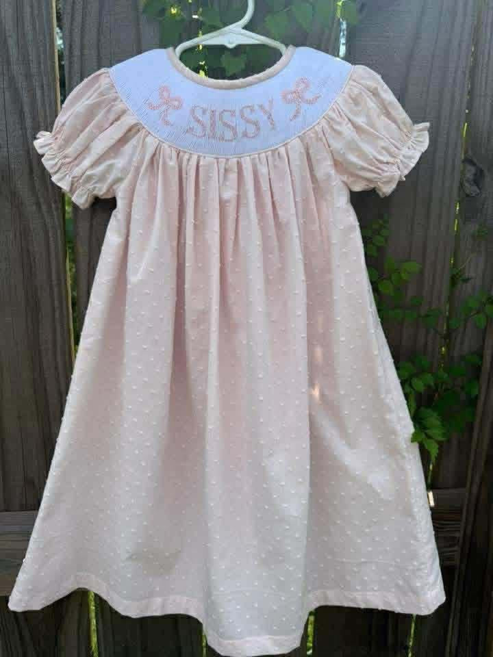 SISSY Hand-Smocked Bishop Dress